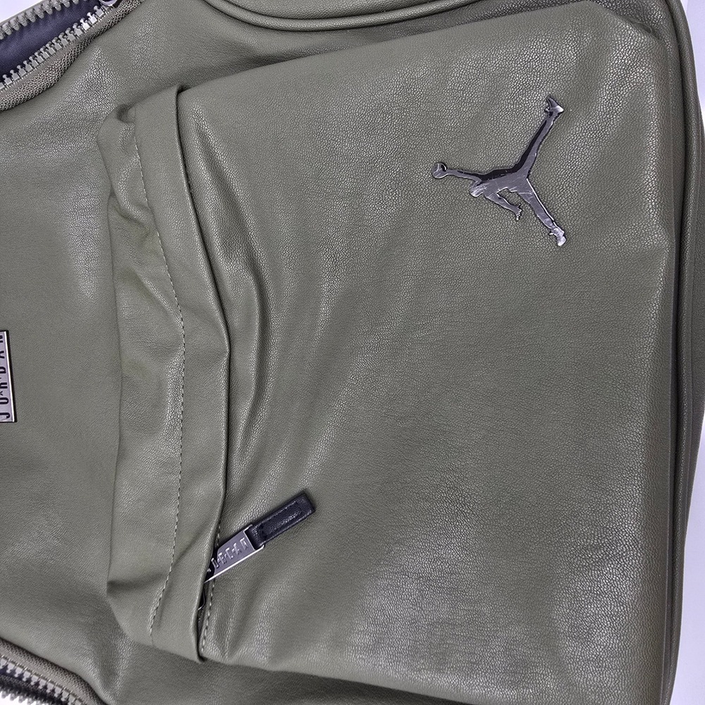 Jordan Regal Air Backpack 16" Olive Green Faux Leather Jumpman Logo Unisex Bag - Picture 6 of 16